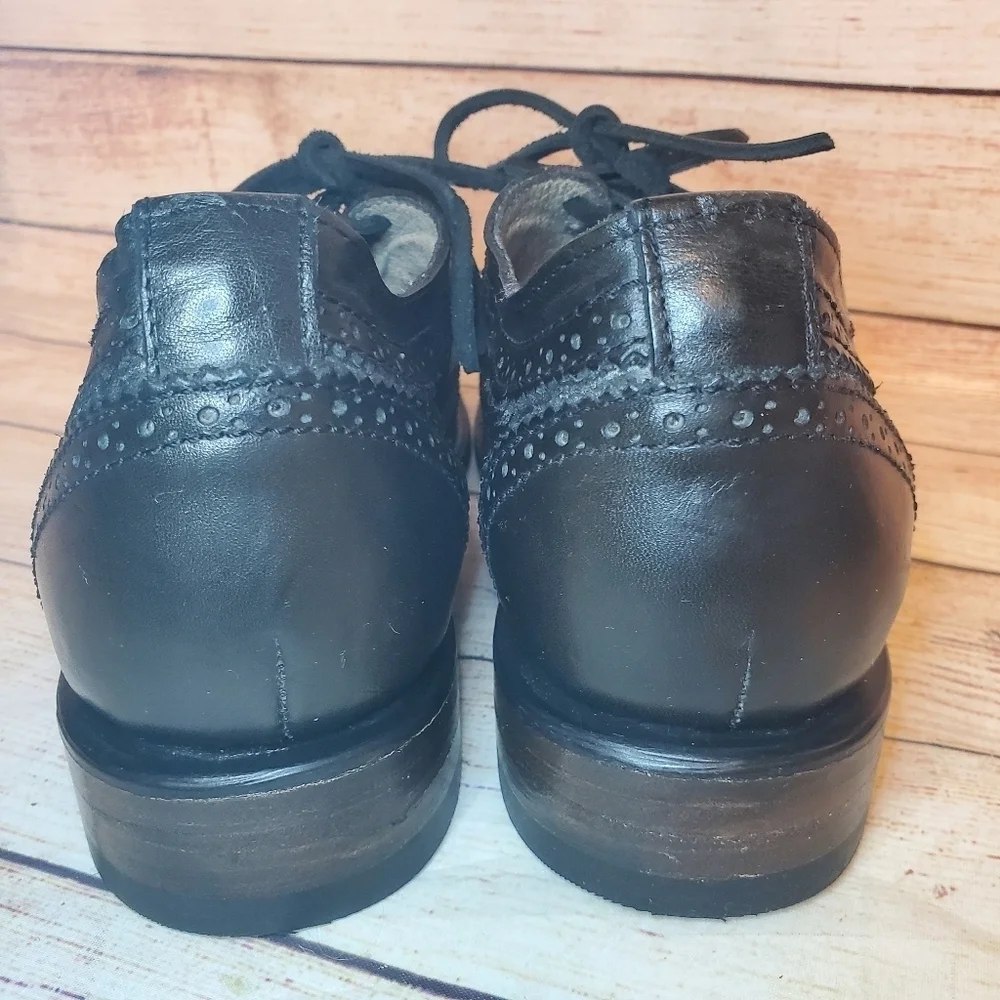 Freebird Mens Size 9 King Wingtip Oxford Black Burgundy Derby Dress Shoes